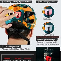 Нов Многофункционален шлем каска за колоездене Регулируем, LED Осветление, снимка 3 - Части за велосипеди - 43498832