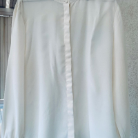 Разкошна копринена риза/блуза цвят екрю ( айвъри), снимка 17 - Ризи - 44846261