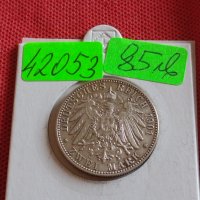 Сребърна монета 2 марки 1901г. Германска Империя Прусия Годишнина Кралско семейство 42053, снимка 1 - Нумизматика и бонистика - 43799124