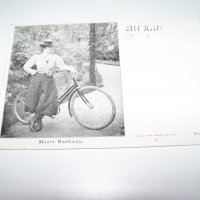 Стара немска пощенска картичка с Marie Barkany с велосипед, снимка 5 - Други ценни предмети - 36868310
