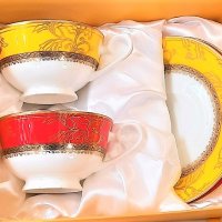 Чаши костен порцелан YoLiSa използваеми в миялна машина за кафе и чай, снимка 1 - Коледни подаръци - 33415579