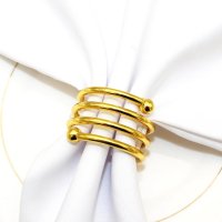 Комплект 6 броя пръстени за салфетки от плат златист цвят , снимка 4 - Други - 43891663