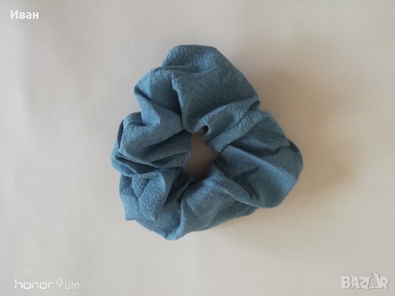 Ластик за коса, плат, зелен - напълно нов - само по телефон!, снимка 1