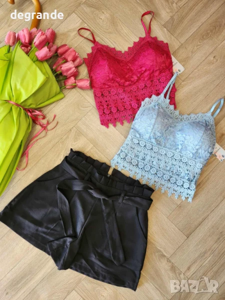 Бюстие циклама и небесно синьо, снимка 1