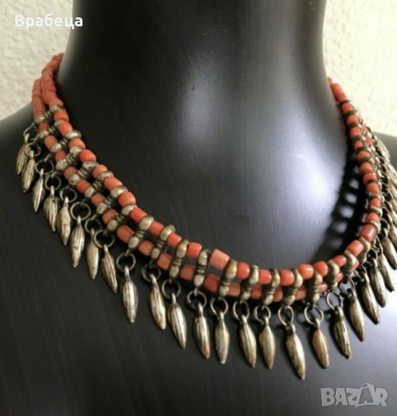 Възрожденски накит. Сребро/сачан. Корали , снимка 1