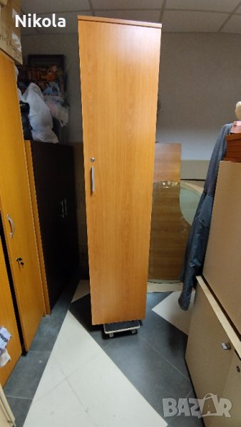 Гардероб единичен 205/45/42см череша - Офис шкаф с ключ, снимка 1