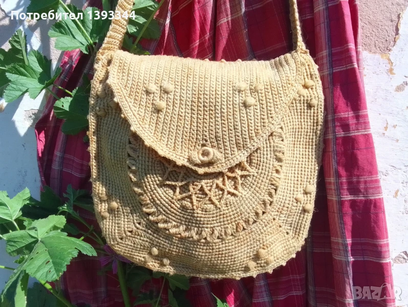 Плетена дамска чанта , снимка 1