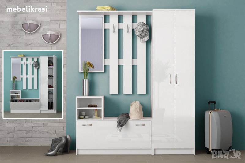 Портманто Валя-Бяло гланц.ТОП ЦЕНА!, снимка 1