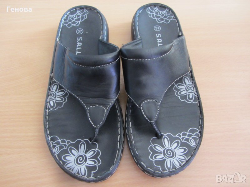 Дамски чехли естествена кожа номер 37, снимка 1