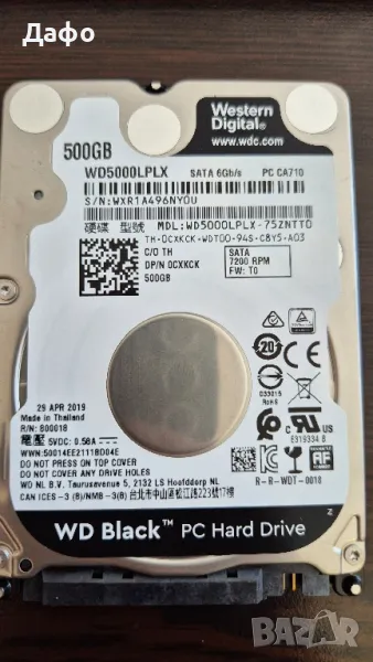 Хард диск WD 500GB 7200 за лаптоп в 100% здраве , снимка 1
