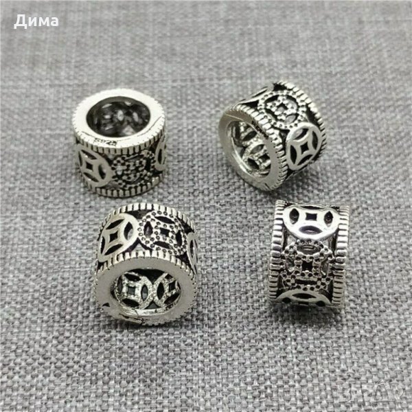 Талисмани от 925 Стерлингово Сребро тип Пандора - Chinese Coin - 9,5 мм - За Бижута, Нови, снимка 1