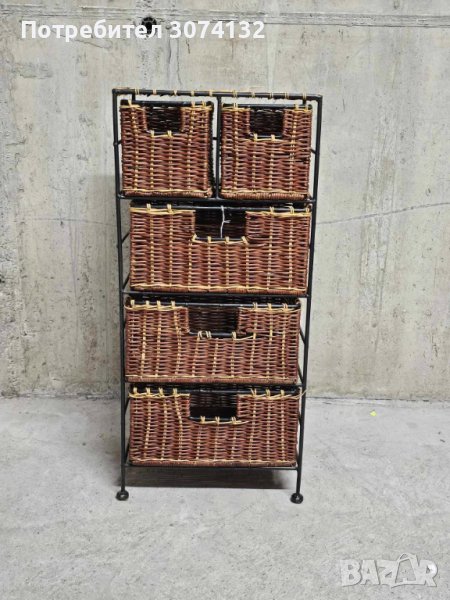 Ретро скрин от ратан и метал, снимка 1