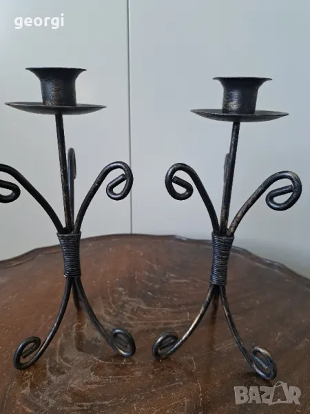 два свещника от ковано желязо    5/2, снимка 1