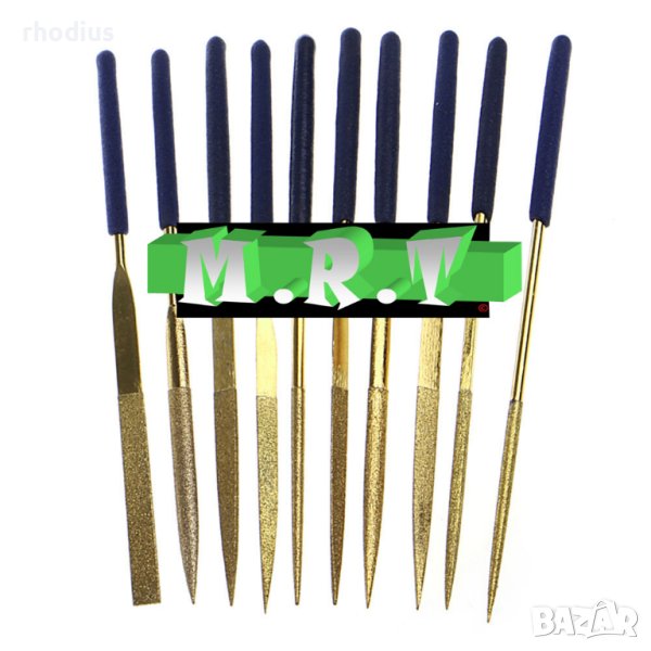 10бр мини диамантени пили със титаниево покритие, снимка 1