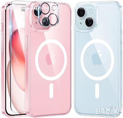 Нов Луксозен Прозрачен Кейс iPhone 15 Силен Магнит, Висока Защита, снимка 1