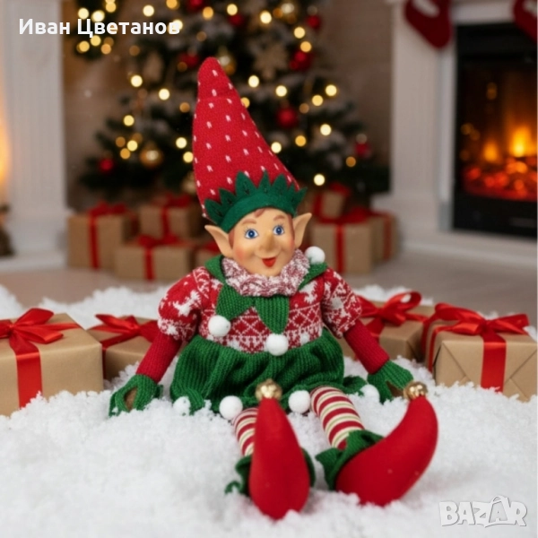 Коледен Елф-декоративна фигура с меки крачета , снимка 1