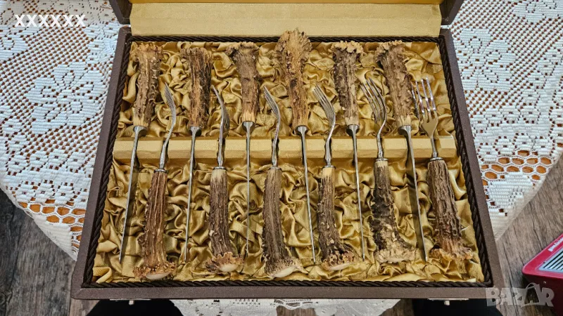 СТАРИНЕН НЕМСКИ ЛОВЕН КОМПЛЕКТ ПРИБОРИ , снимка 1