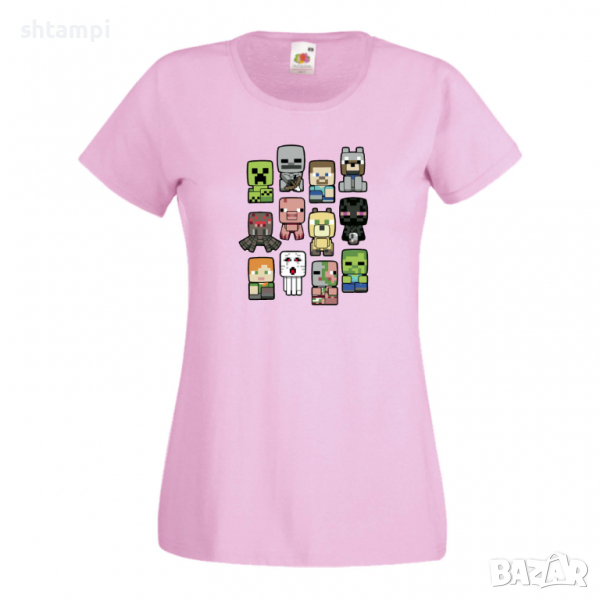 Дамска тениска Minecraft Drawing Characters Minecraft,Игра,Забавление,подарък,Изненада,Рожден Ден., снимка 1