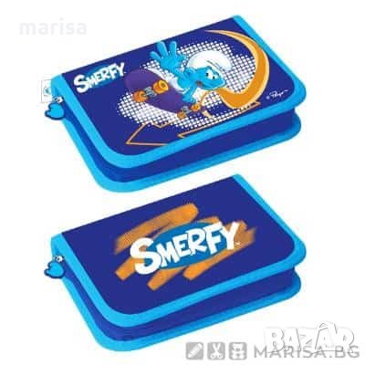 НЕСЕСЕР SMERFY СМЪРФОВЕ ПРАЗЕН С ДВЕ КЛАПИ 308616, снимка 1