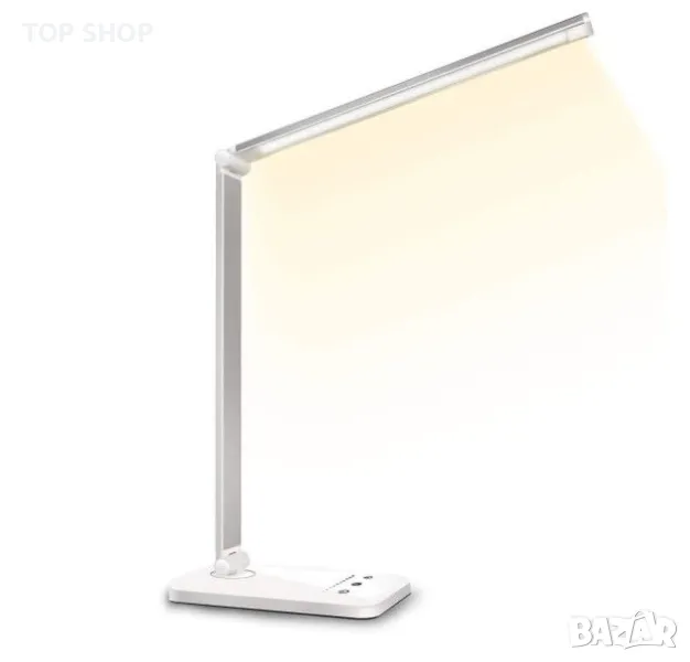 LED настолна лампа, димируема настолна лампа, 5 цвята и 10 нива на яркост, нощна лампа, USB порт за, снимка 1