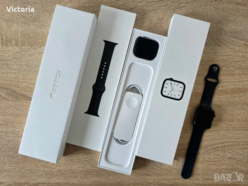 Оригинален часовник Apple Watch series 7 45mm, батерията-100%, снимка 1