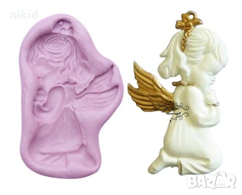 Ангелско дете момиченце ангел кръщене силиконов молд форма декорация торта фондан украса пита, снимка 1