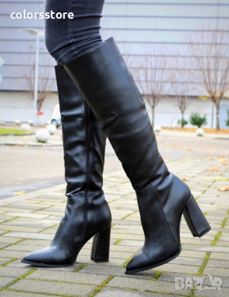 Ботуши на ток - черна кожа - K-12, снимка 1