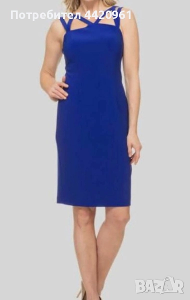 Ефектна дамска рокля с кръстосани презрамки, снимка 1