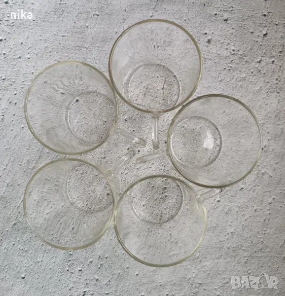 винтидж чаши огнеупорно стъкло с дръжка, снимка 1