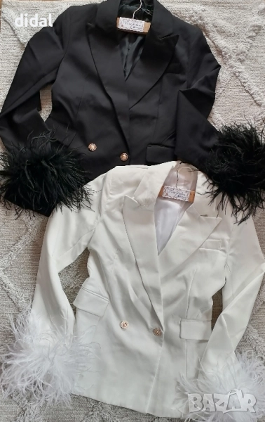 Уникални сака с естествени щраусови пера , снимка 1