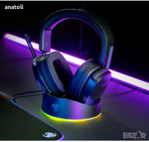 чисто нови Max Air PC Безжични 3D аудио слушалки RGB игри от Германия , снимка 1