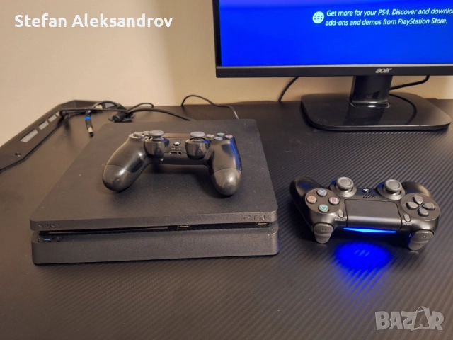 Playstation 4 slim + два оригинални контролера, снимка 2 - PlayStation конзоли - 52416570