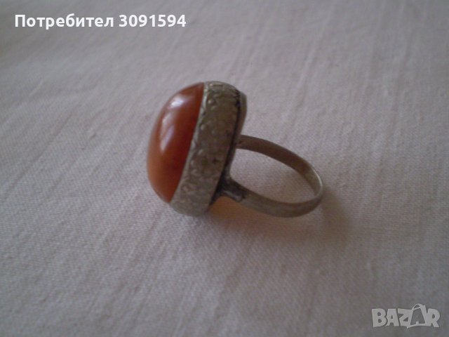 Стар сребърен пръстен с натурален Кехлибар , снимка 15 - Антикварни и старинни предмети - 37094766