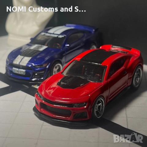 Hot Wheels Ford Mustang Shelby GT500&Camaro Zl1, снимка 4 - Коли, камиони, мотори, писти - 52830225