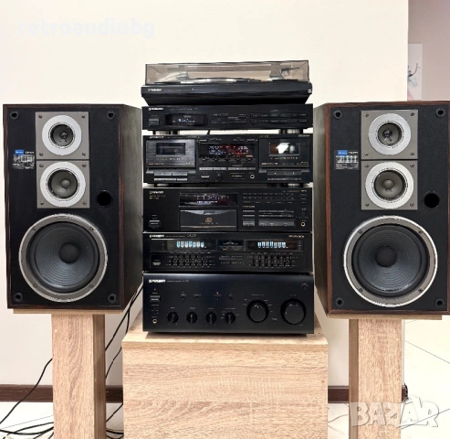 🔊Ретро аудио система сет PIONEER - усилвател, CD, дек, еквалайзер, тунер, грамофон и колони🔉