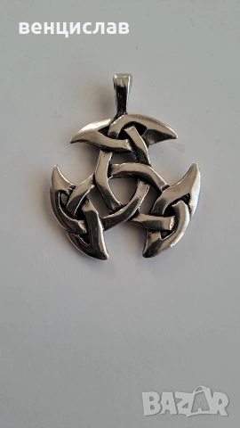 сребърен келткски медальон, снимка 2 - Колиета, медальони, синджири - 53039754