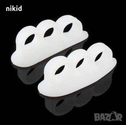 чифт силиконови шини фиксатор ортеза ортези за 3 средни пръста за изправяне криви пръсти болки , снимка 3 - Други - 28300660