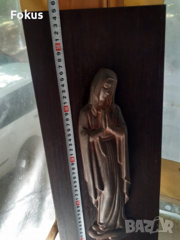 Богородица пано от чугун статуя икона статуетка масивна, снимка 4 - Антикварни и старинни предмети - 37145895