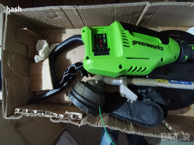 Greenworks 2 x 24 V батериен тример 40 cm с 2 x 4Ah батерии и двойно зарядно устройство, снимка 10 - Градински инструменти - 48546458