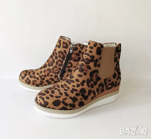 Боти с леопардов принт, модни боти, леопардови боти, снимка 3 - Дамски боти - 48344303
