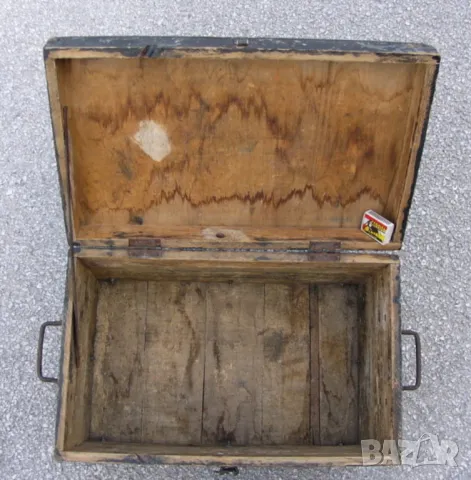 Оригинал Български Войнишки Дървен САНДЪК 59x33x31 см Армейски Военен Куфар Ракла БА 1940-те БАРТЕР, снимка 3 - Антикварни и старинни предмети - 49153795
