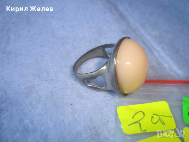 СТАР ПОСРЕБРЕН МЕДЕН КАТАЛИНЕН РЕТРО / ВИНТИДЖ ПРЪСТЕН 4213, снимка 7 - Антикварни и старинни предмети - 36422372