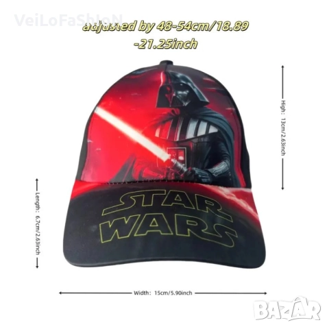 Нова детска шапка с козирка Star Wars - Дарт Вейдър, снимка 4 - Шапки, шалове и ръкавици - 51535356