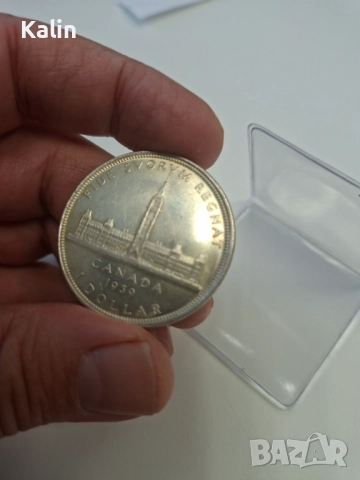 1 Долар, Канада 1939, снимка 2 - Нумизматика и бонистика - 51887077