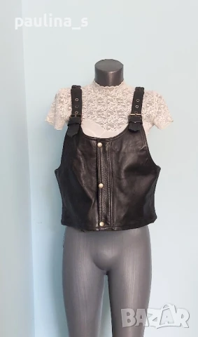 Три различни броя / Марков елек от естествена кожа, един рокерски , снимка 17 - Елеци - 51314004