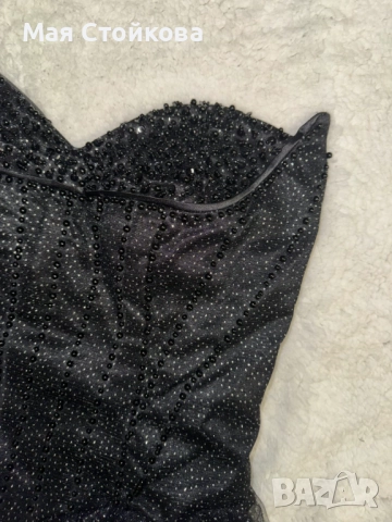 Черна дълга бална рокля, снимка 4 - Рокли - 52714726