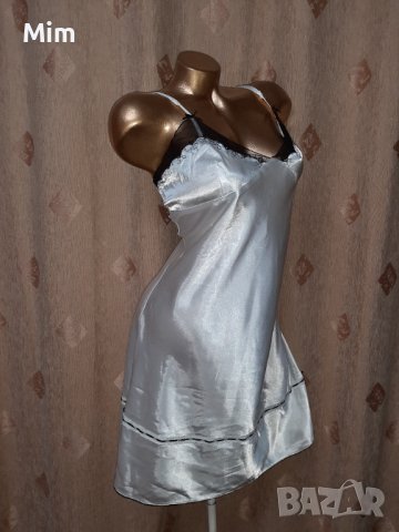 М/l Бяла къса нощница с черна дантела , снимка 2 - Нощници - 39206478