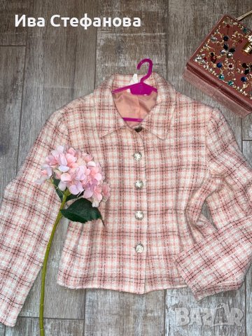 Ново бебешко розов розово сако букле France Франция , снимка 3 - Сака - 38831963