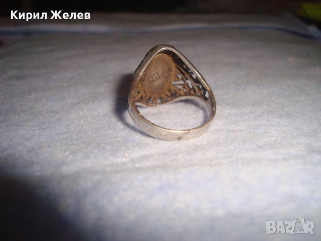 ИН и ЯН МАРКОВ ВИНТИДЖ СРЕБЪРЕН ЕМАЙЛИРАН АЖУРЕН ПРЪСТЕН СРЕБРО 925 МАЙСТОРСКА ИЗРАБОТКА 28758, снимка 6 - Пръстени - 37277371