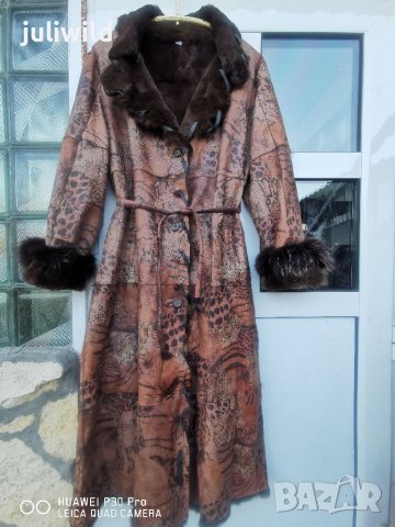 Кожено палто, естествена кожа с косъм, уникат,50%промо, снимка 14 - Палта, манта - 39206820